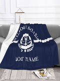 Customizable Deep Sea Colour Nautical Decorative Printed Flannel Blanket