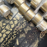 Butterfly feathers and  leaves black and golden transparent DIY Scrapbooking Journals