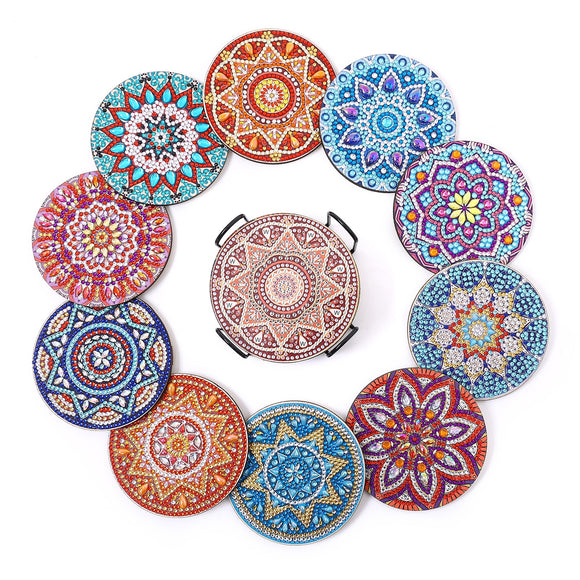 12PCS/Set Mandala DIY Diamond Painting Coaster set