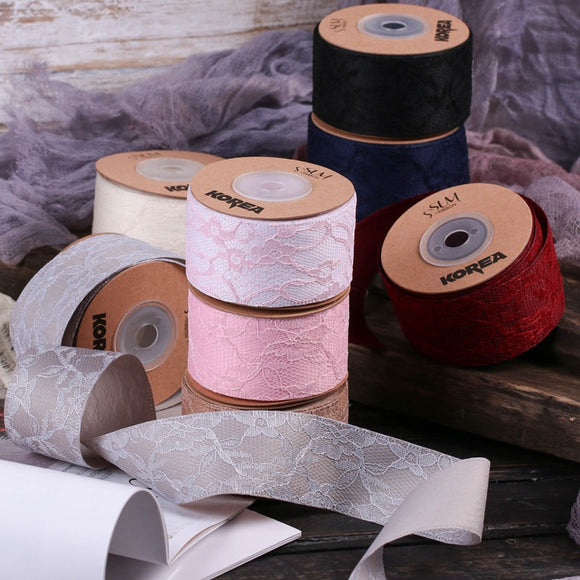 10Yards 25MM 38mm Fishing Nets/Embroidery/Floral/Lace Ribbon Make Kids Hair Accessories Material Handmade Carfts Gift