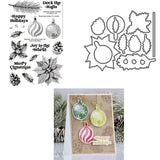 Christmas Flowers Birds Clear Stamps & Metal Cutting Dies  Scrapbooking Card Craft