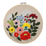 DIY Embroidery kits with Hoop "Flowers Plants Pattern Printed Beginner"