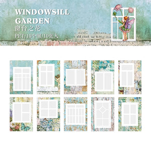 10pcs Window Garden Sill  Series Paper DIY scrapbooking junk journal