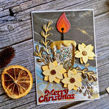 Christmas candle holly Metal Cutting Dies scrapbooking  Paper Card Craft