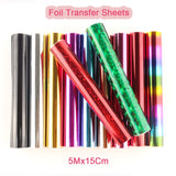 1 Roll 5Mx15CM Heat Activated Hot Foil Glimmer Holographic Sheets for DIY Crafts