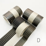 3Pcs/set Bronze Geometry Pastal Washi Tape Plaid DIY Scrapbooking Journals