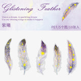 10 pcs/lot Beautiful feather Stickers PET DIY scrapbooking junk journal