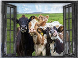 5D DIY Diamond Art Painting Kits -Full Square / Round Drill  "Cows at the window"