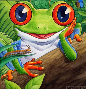 5D Diamond Painting embroidery - Full Round /Square Drill "Cartoon Frog"-Scrap n Patch