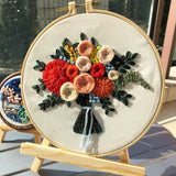 DIY Embroidery Package Patterns Kits  Beginners kits 4 options - "Beautiful Flowers"