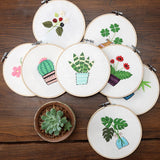 DIY Embroidery Package Patterns Kits  Beginners kits 8 options - "Flower & Plants"