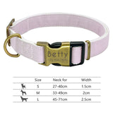 Nylon Dog Collar Personalized Engraved ID Tag Nameplate Reflective for Small Medium Large Dogs
