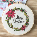 Embroidery Christmas Wreath Kit for Beginner With Hoop