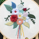 European-style Embroidery Flower Kits Package For Beginners -Hoop included