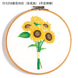 DIY Embroidery Kit Floral Bouquet Patterns -Embroidery Hoop option