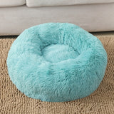 Soft Cat Dog Bed -Round Long Plush Washable Velvet Fluffy bed For pets