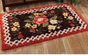 Local stock - Latch hook DIY rug kit "Flower pattern" approx 57x86cm