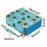 78 Slots Pencil Case Bees Monkey flower  Storage Bag