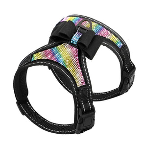 Reflective Bling Vest Dog Harness Nylon for  Small Medium Dogs - calm dogs only