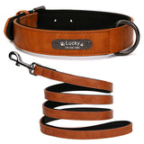 Custom Luxury Large Small Big Dog Collar Leather Personalized, Wide Leather Personalized Collar for Dogs Name Engraved