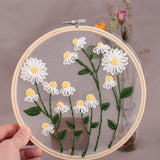 DIY Flowers Plants Pattern Embroidery Set Beginner Embroidery Round Craft Kit