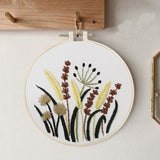 DIY Flowers Plants Pattern Embroidery Set Beginner Embroidery Round Craft Kit