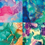 24 sheets 6"X6" alcohol ink paper mixture Scrapbook patterned paper