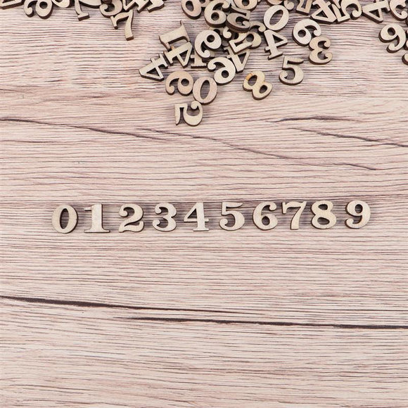 200pcs x 15mm DIY  Small Natural Wooden numbers suit Scrapbooking DIY Craft