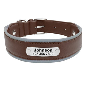 Custom Leather Pet Collars Adjustable For Medium Large Dogs Pitbull Bulldog Bull Terrier