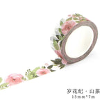 Romantic Floral Washi Tape 15mm*7m  DIY Scrapbooking journals